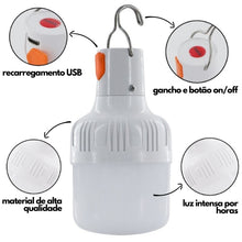 Carregar imagem no visualizador da galeria, Lâmpada LED Recarregável 60W