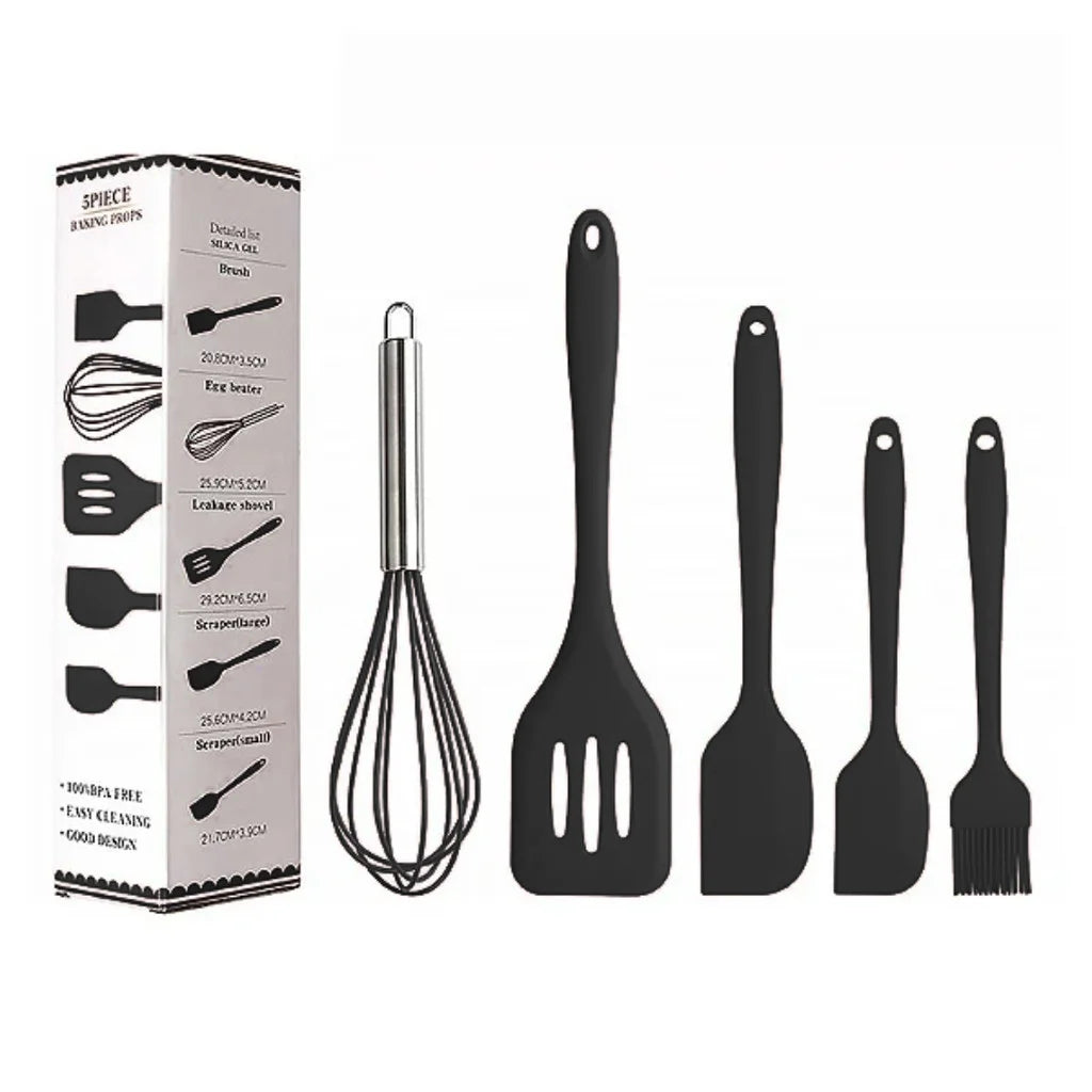 Kit 5 Utensílios de Cozinha em Silicone