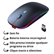 Carregar imagem no visualizador da galeria, Mouse Wireless Recarregável Rgb 2.4 Ghz
