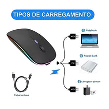 Carregar imagem no visualizador da galeria, Mouse Wireless Recarregável Rgb 2.4 Ghz
