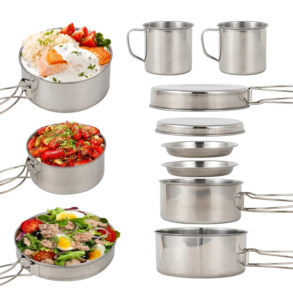 Kit de Cozinha Portátil 8 Peças em Aço Inox