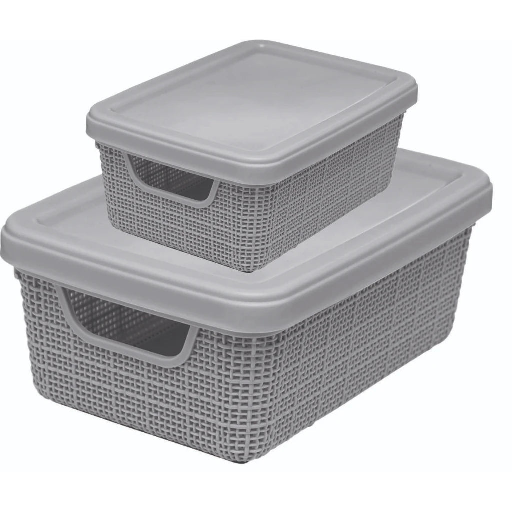 Kit 2 Caixas Organizadoras Jaguar Jute – 1,8L + 5L